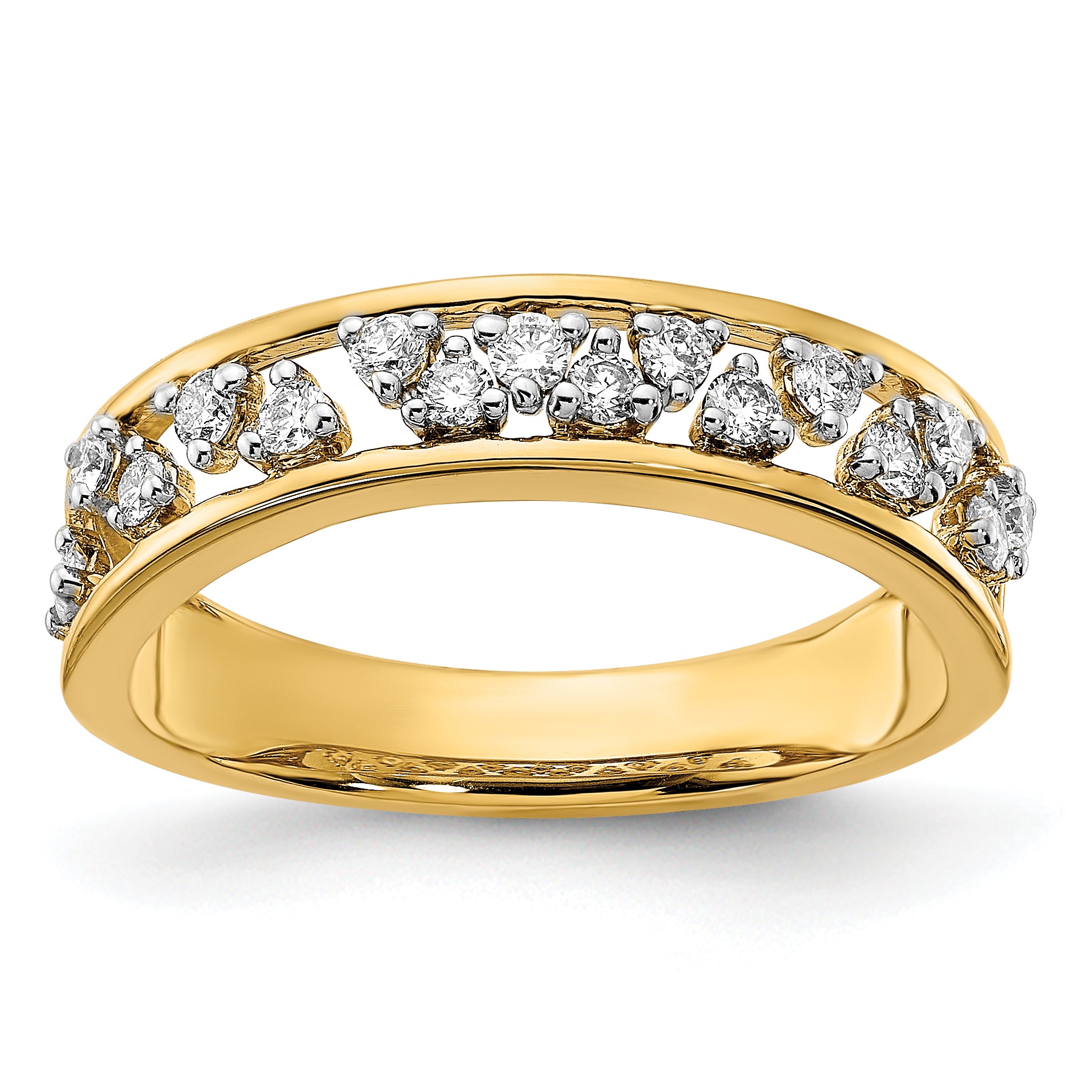 14k Polished Diamond Band