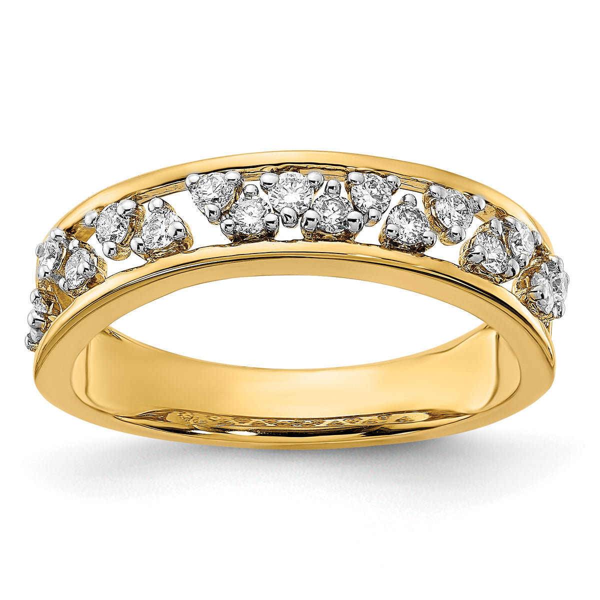 14k Polished Diamond Band