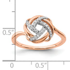 14k Rose Gold Polished Diamond Love Knot Ring