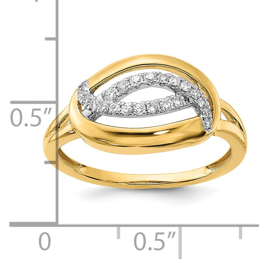 14k Polished Diamond Oval Ring