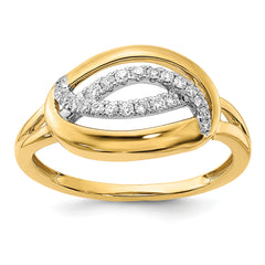 14k Polished Diamond Oval Ring