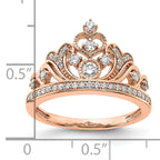 14k Rose Gold Polished Diamond Tiara Ring
