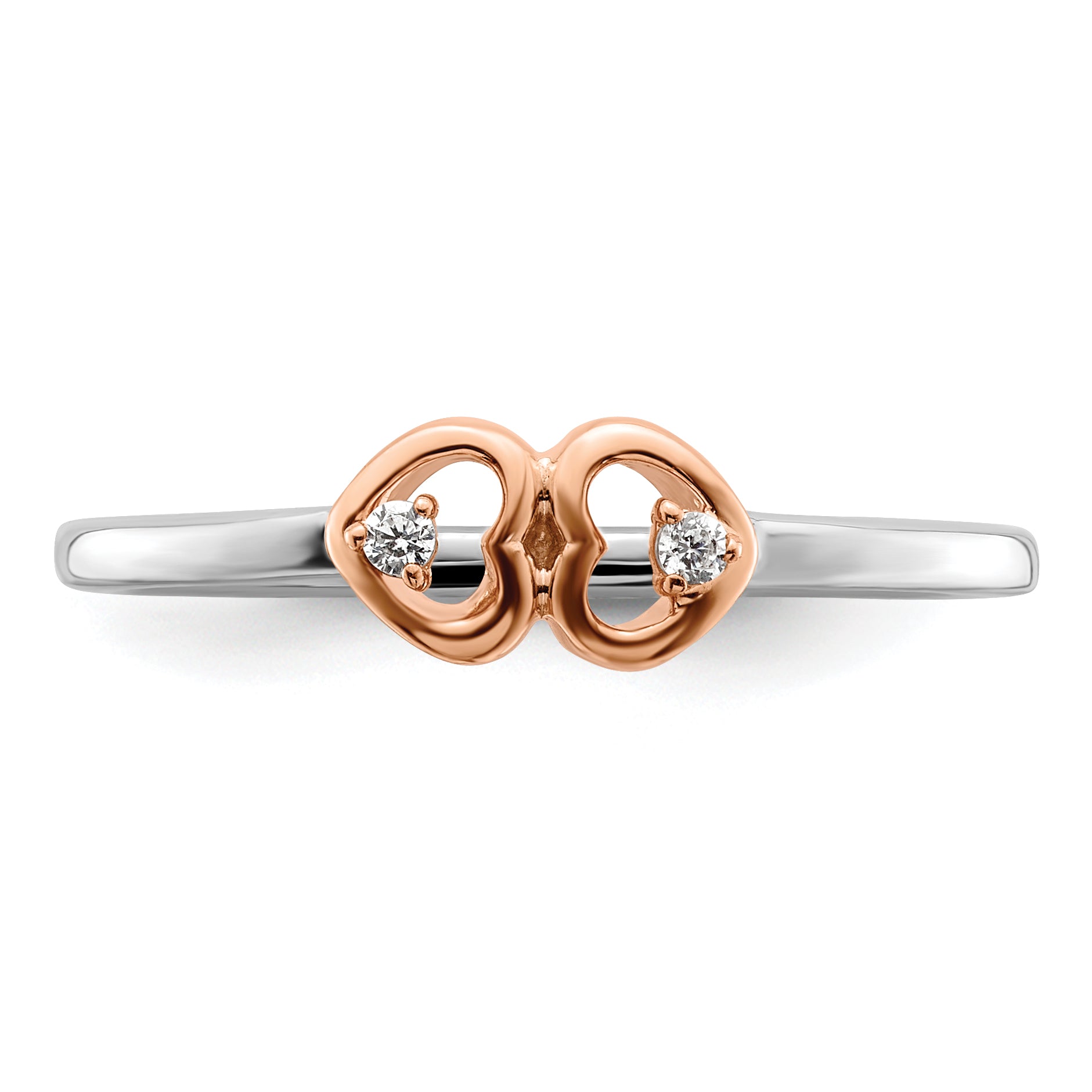 14K Two-Tone First Promise Lab Grown VS/SI+ G+ Dia Hearts Promise Ring