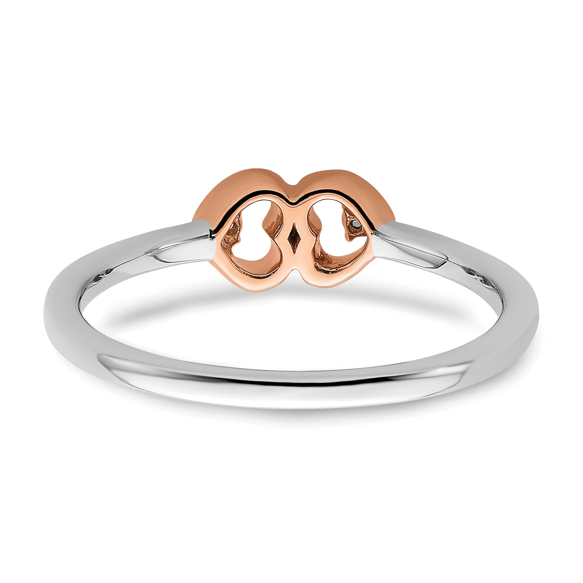 14K Two-Tone First Promise Lab Grown VS/SI+ G+ Dia Hearts Promise Ring