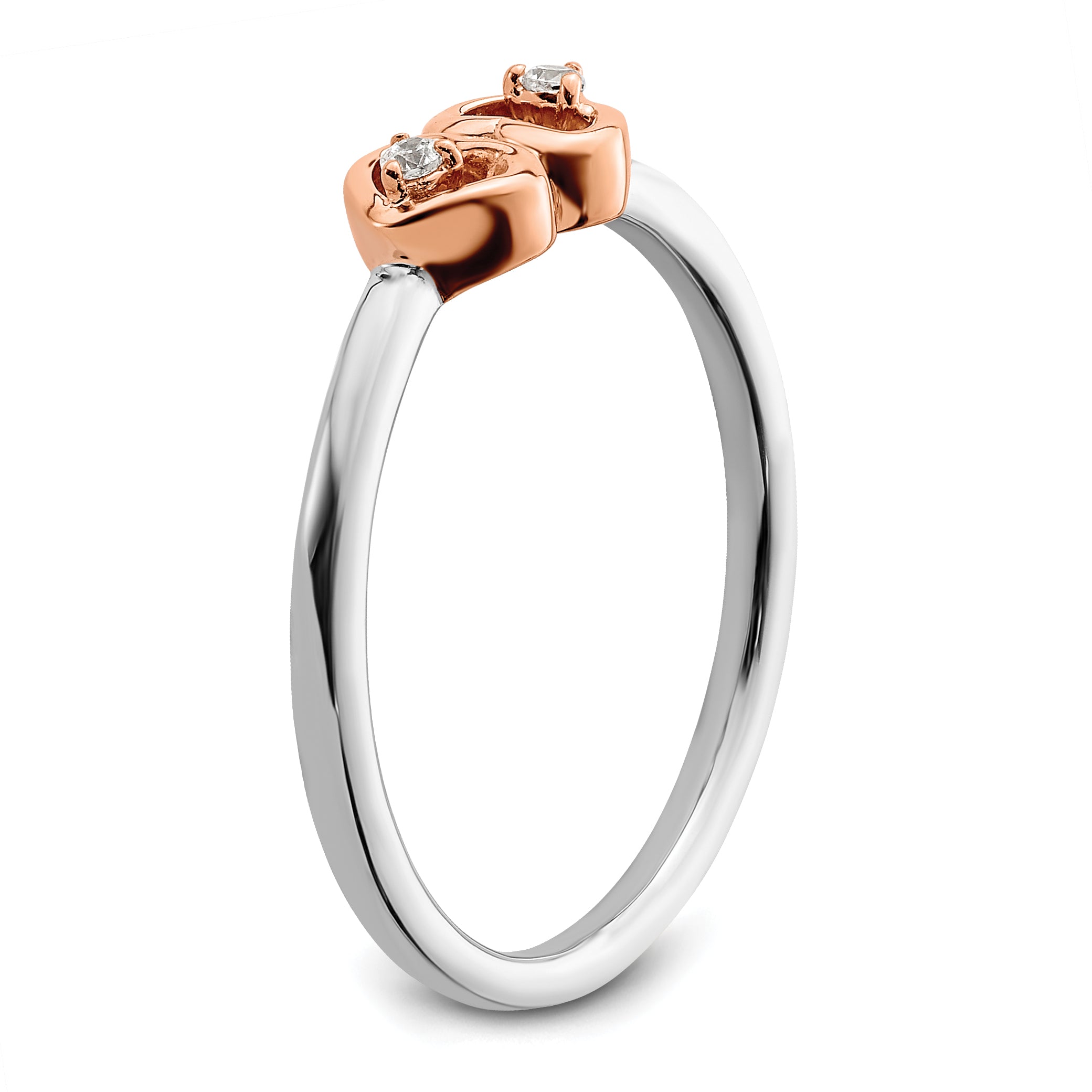 14K Two-Tone First Promise Lab Grown VS/SI+ G+ Dia Hearts Promise Ring