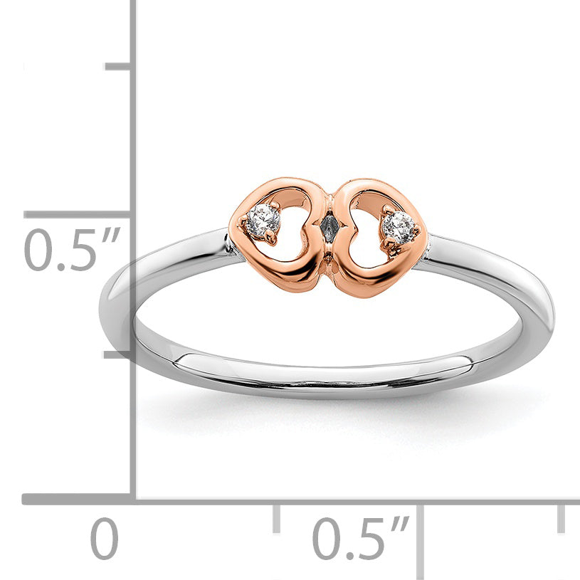 14K Two-Tone First Promise Lab Grown VS/SI+ G+ Dia Hearts Promise Ring