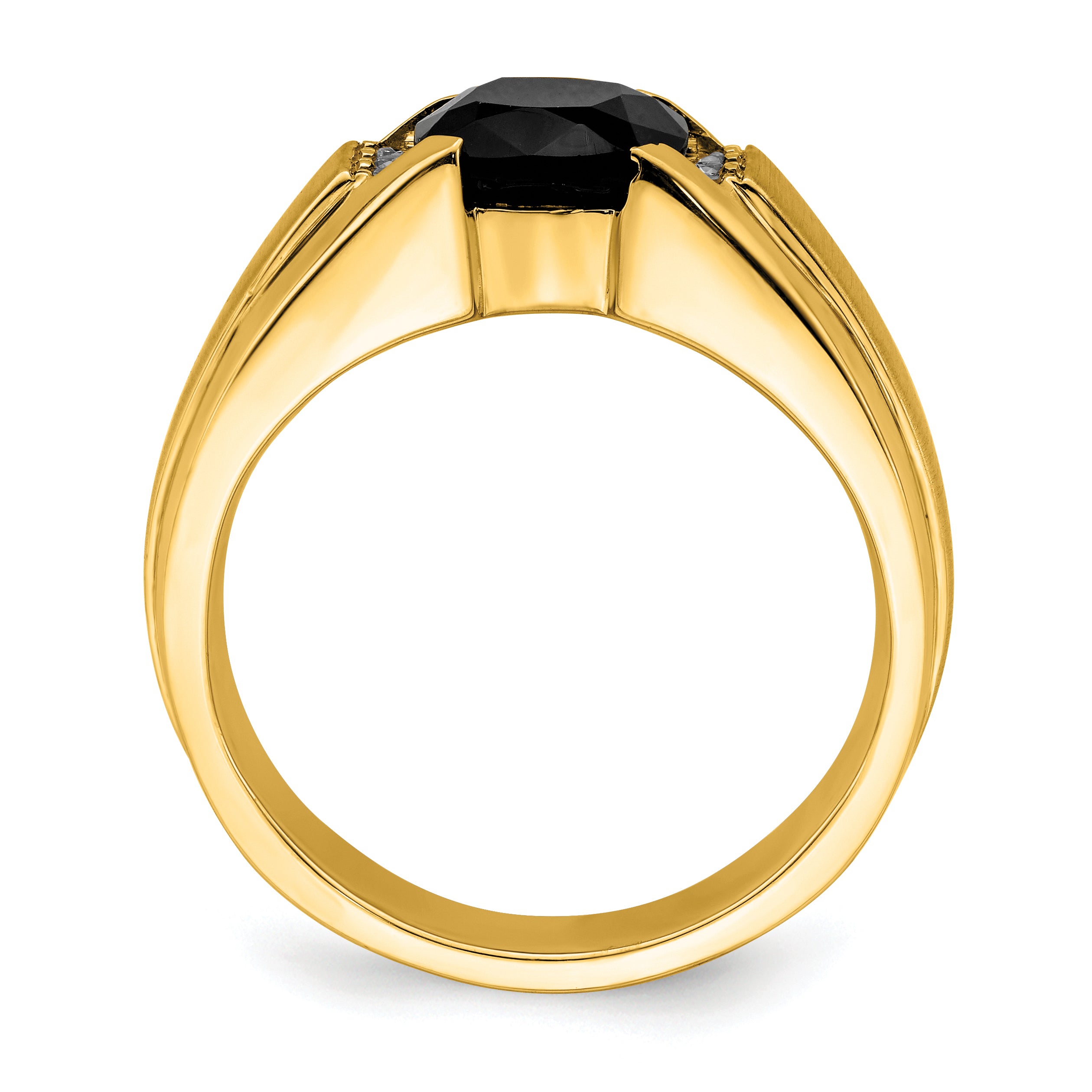 14k Onyx and Diamond Mens Ring Secondary image