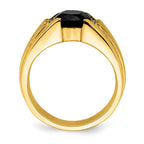 14k Onyx and Diamond Mens Ring