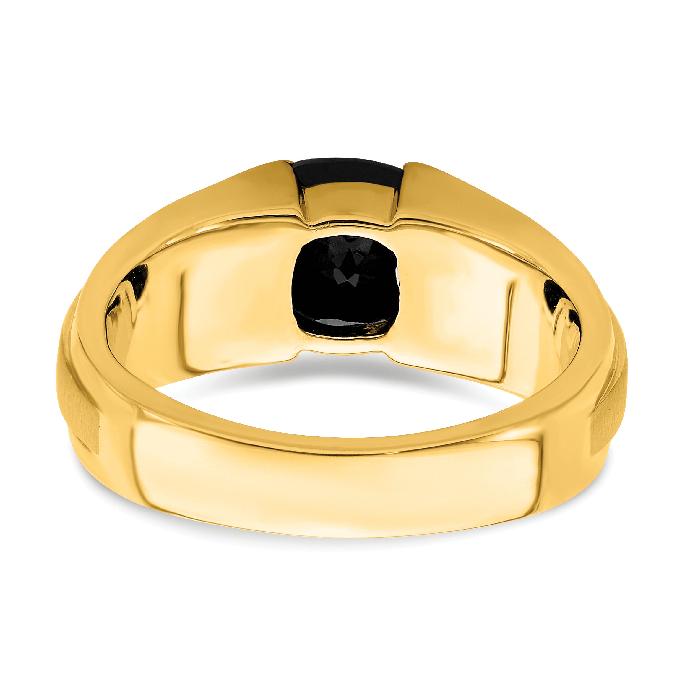 14k Onyx and Diamond Mens Ring