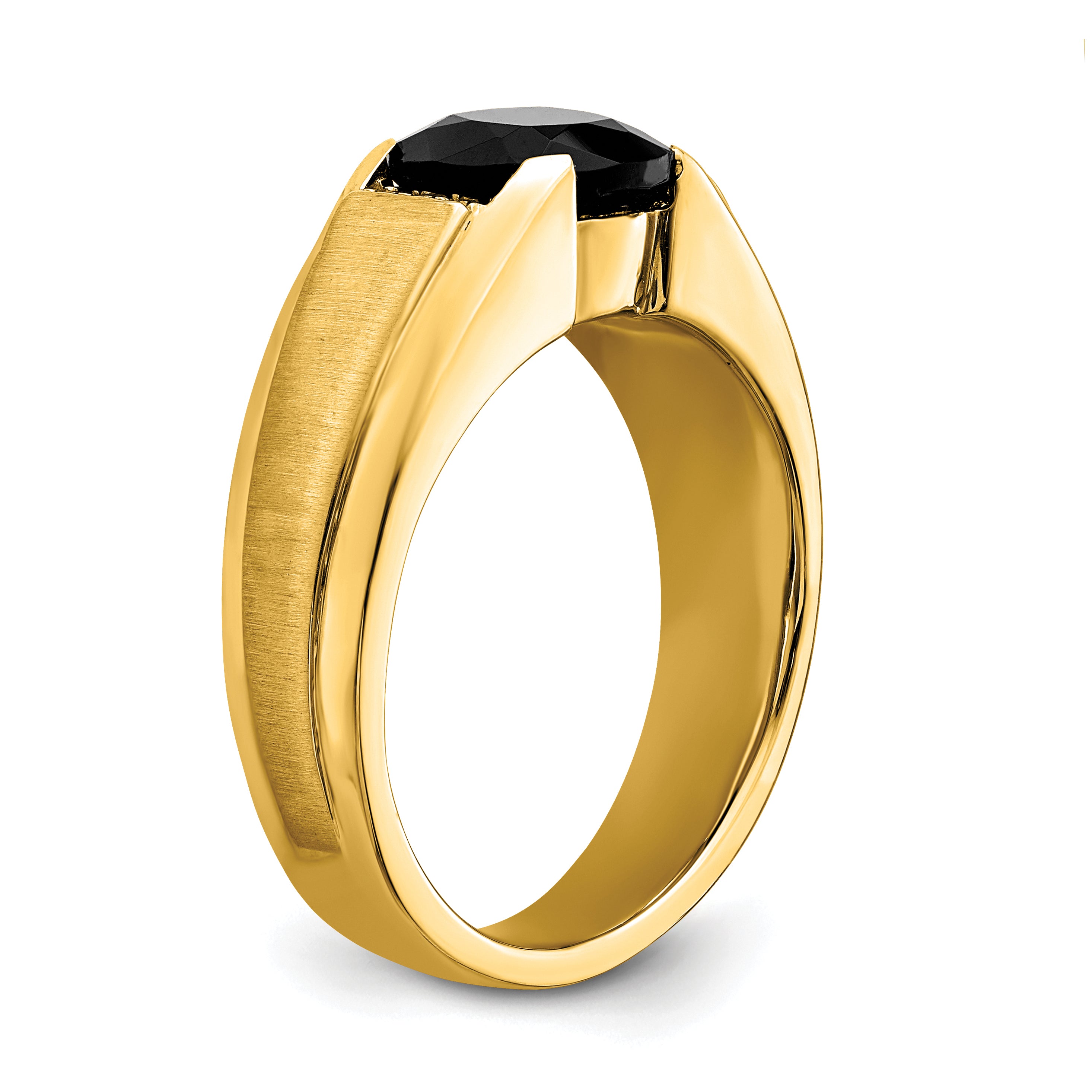 14k Onyx and Diamond Mens Ring
