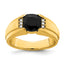 14k Onyx and Diamond Mens Ring