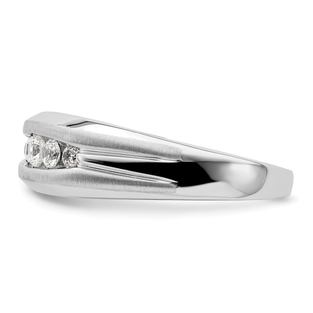 14k White Gold 1/3 carat Lab Grown Diamond VS/SI+ G+ Five Stone Complete Men's Ring