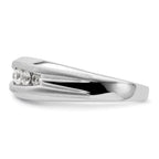 14k White Gold 1/3 carat Lab Grown Diamond VS/SI+ G+ Five Stone Complete Men's Ring