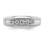 14k White Gold 1/3 carat Lab Grown Diamond VS/SI+ G+ Five Stone Complete Men's Ring