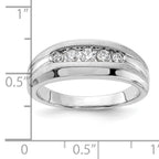 14k White Gold 1/3 carat Lab Grown Diamond VS/SI+ G+ Five Stone Complete Men's Ring