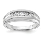 14k White Gold 1/3 carat Lab Grown Diamond VS/SI+ G+ Five Stone Complete Men's Ring