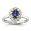 Lab-Created Sapphire & Lab-Grown Diamond Ring in 14K Two-Tone Gold (5/8 ct. tw.), Size 7 - Sophia Jewelers