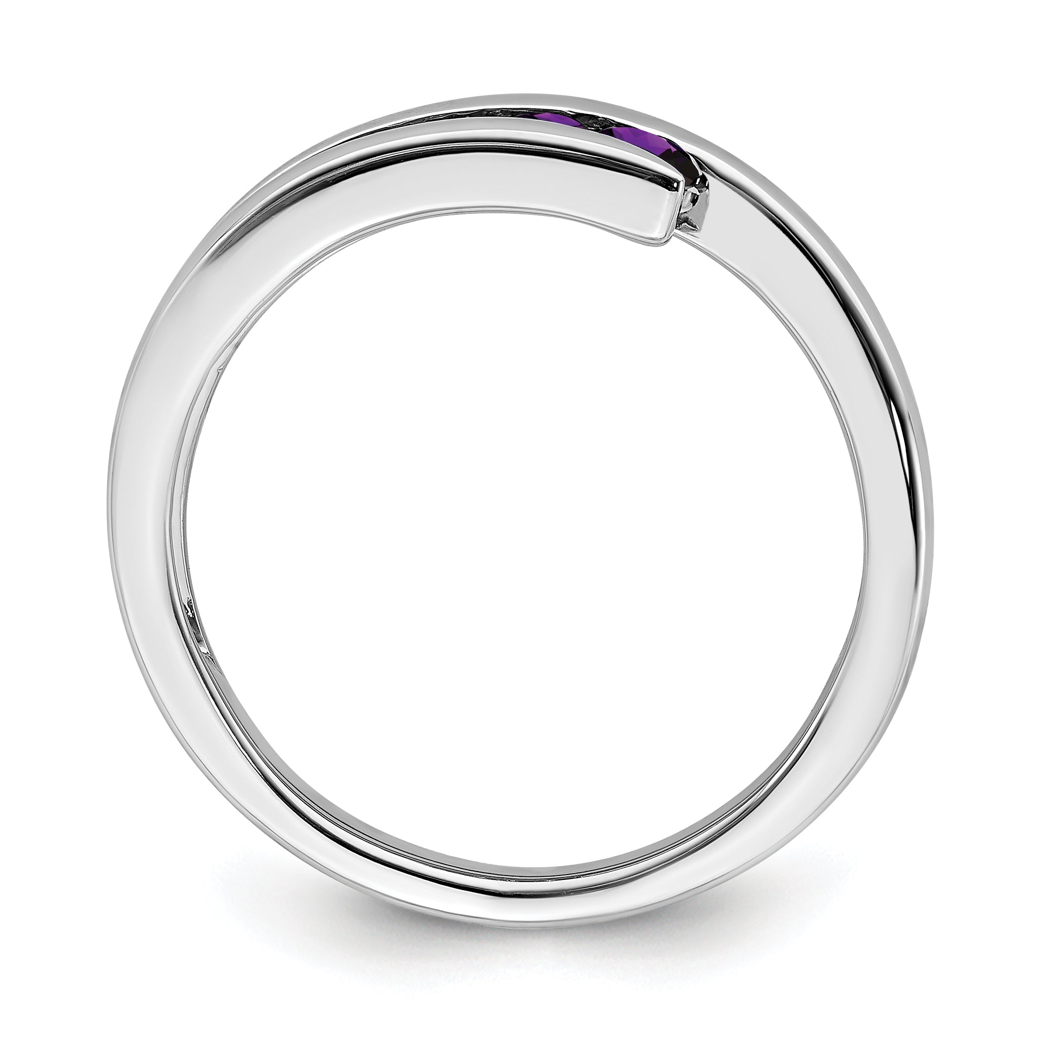 14k White Gold Amethyst 4-stone Ring Secondary image