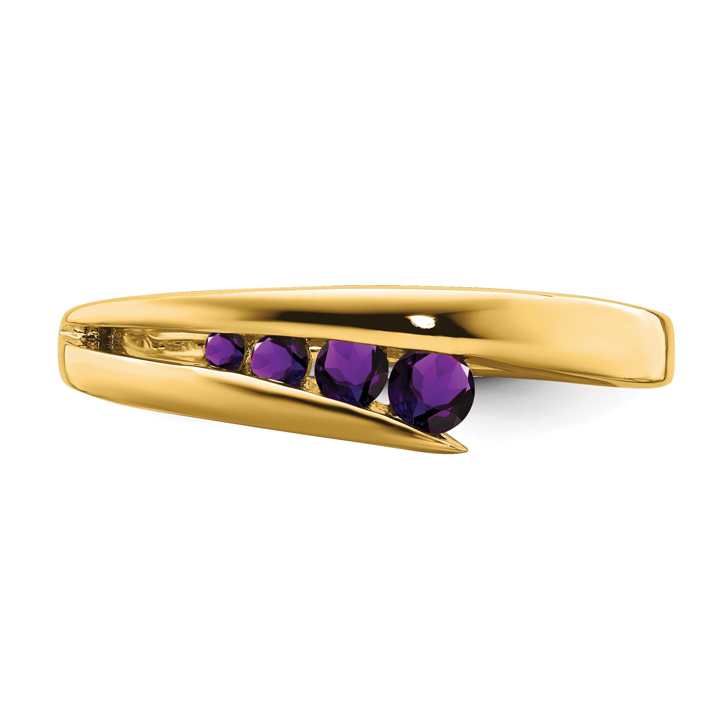 14k Amethyst 4-stone Ring