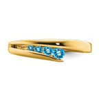 10k Blue Topaz 4-stone Ring