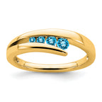10k Blue Topaz 4-stone Ring