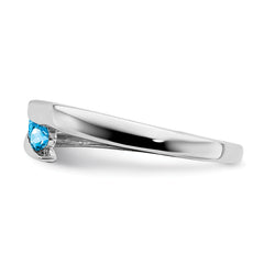 14k White Gold Blue Topaz 4-stone Ring