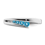 14k White Gold Blue Topaz 4-stone Ring