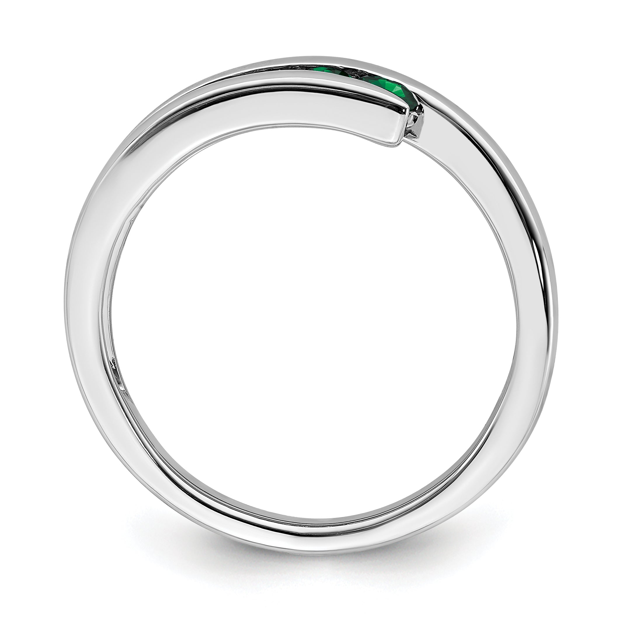 14k White Gold Emerald 4-stone Ring Secondary image
