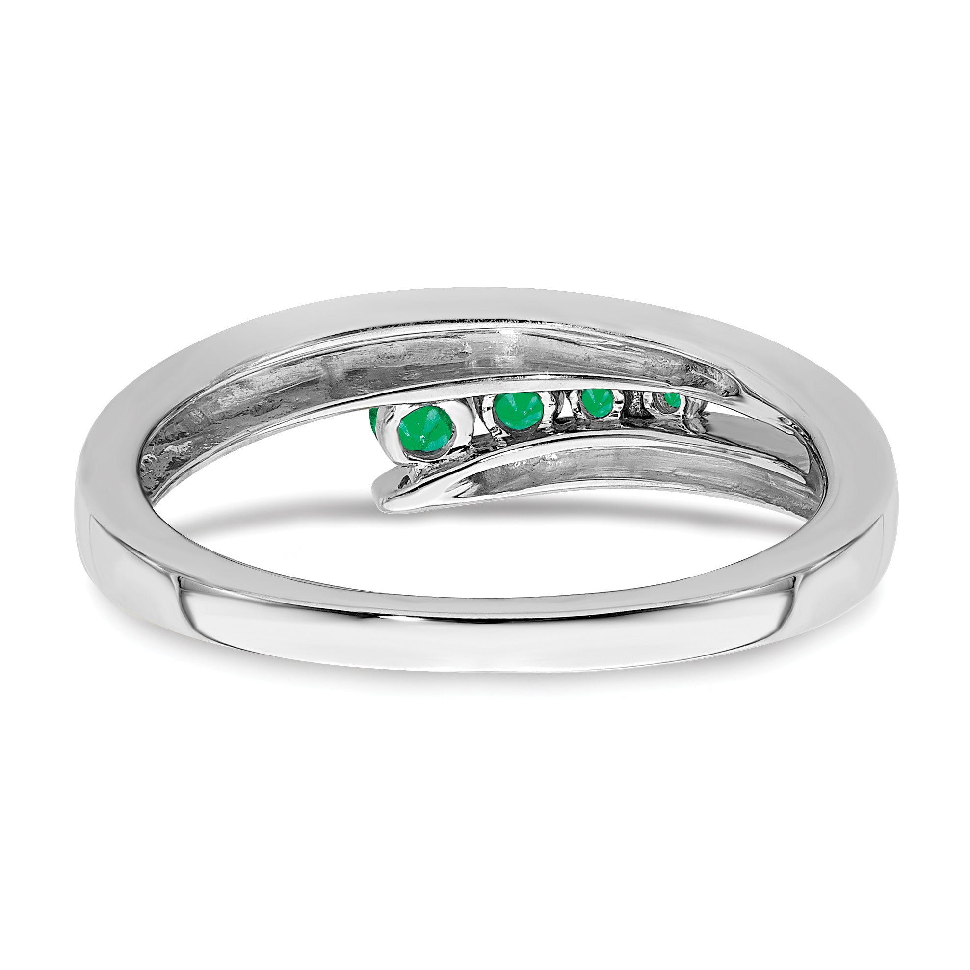 14k White Gold Emerald 4-stone Ring