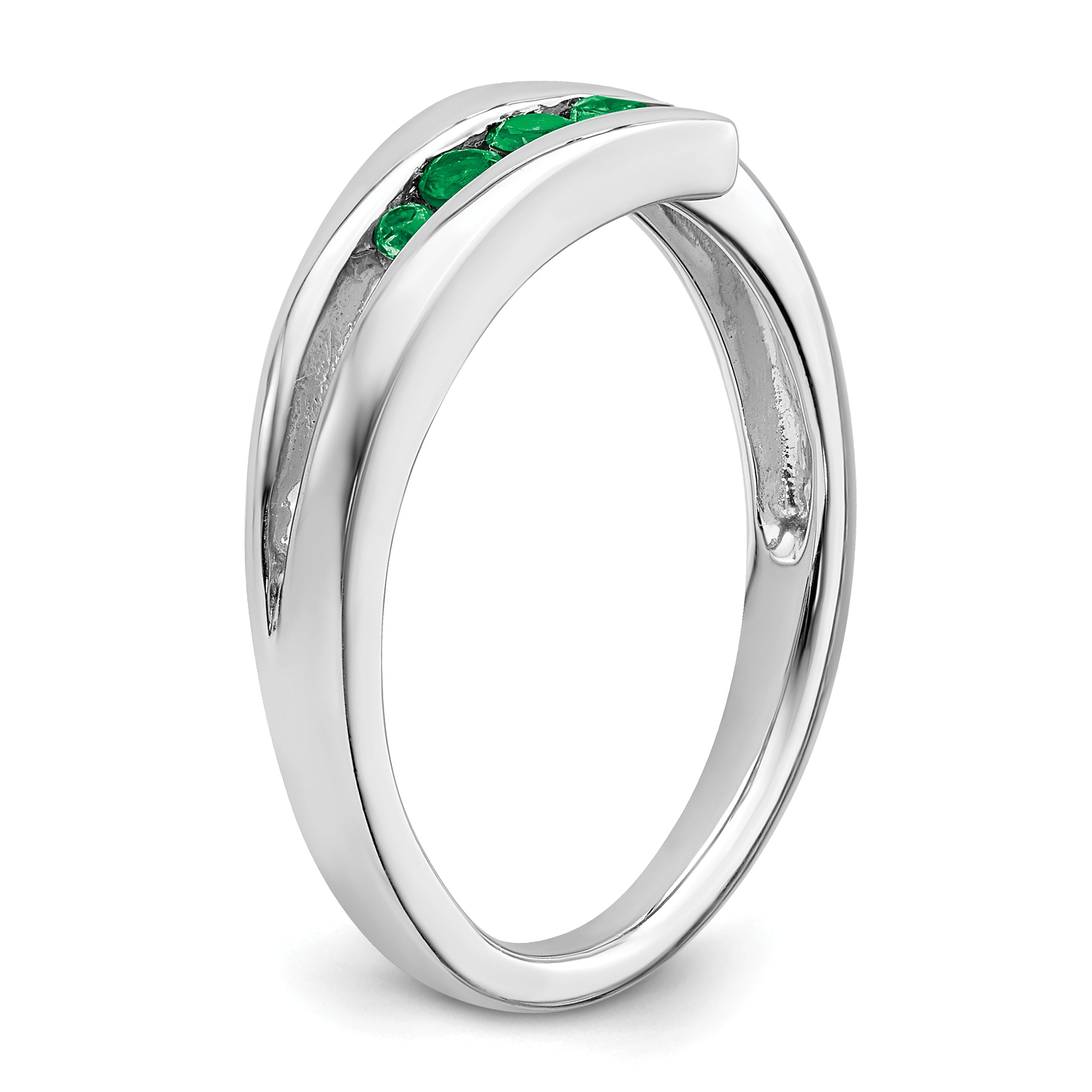 14k White Gold Emerald 4-stone Ring