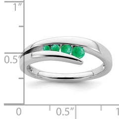 14k White Gold Emerald 4-stone Ring