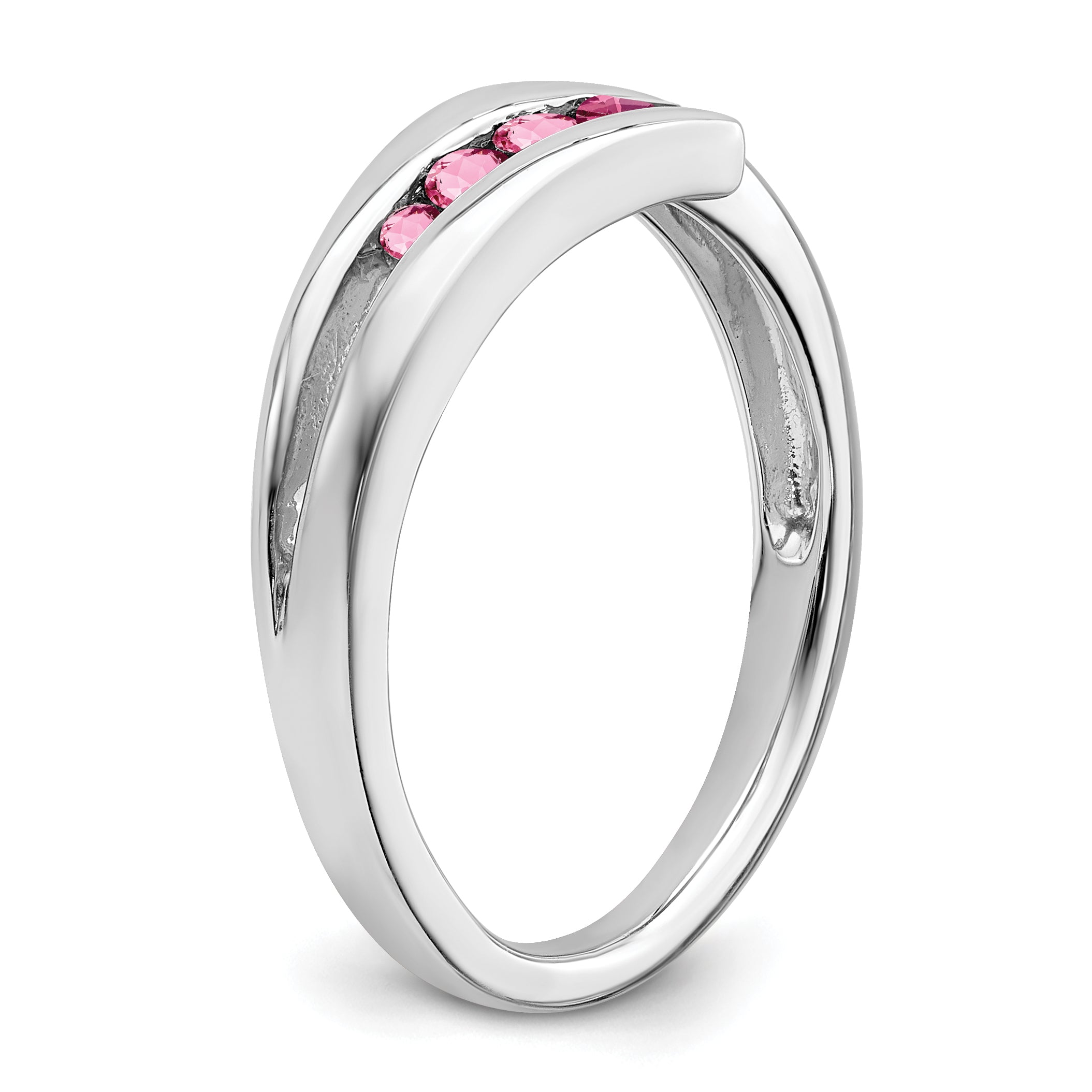 14k White Gold Pink Tourmaline 4-stone Ring