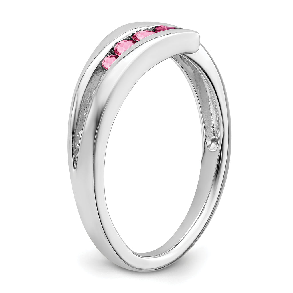 14k White Gold Pink Tourmaline 4-stone Ring