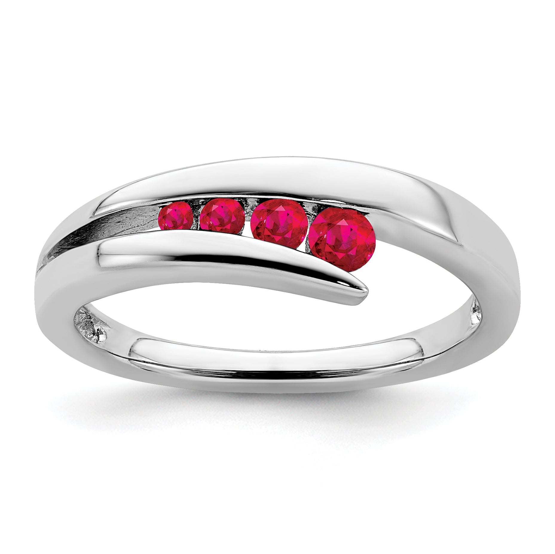 14k White Gold Ruby 4-stone Ring Main image