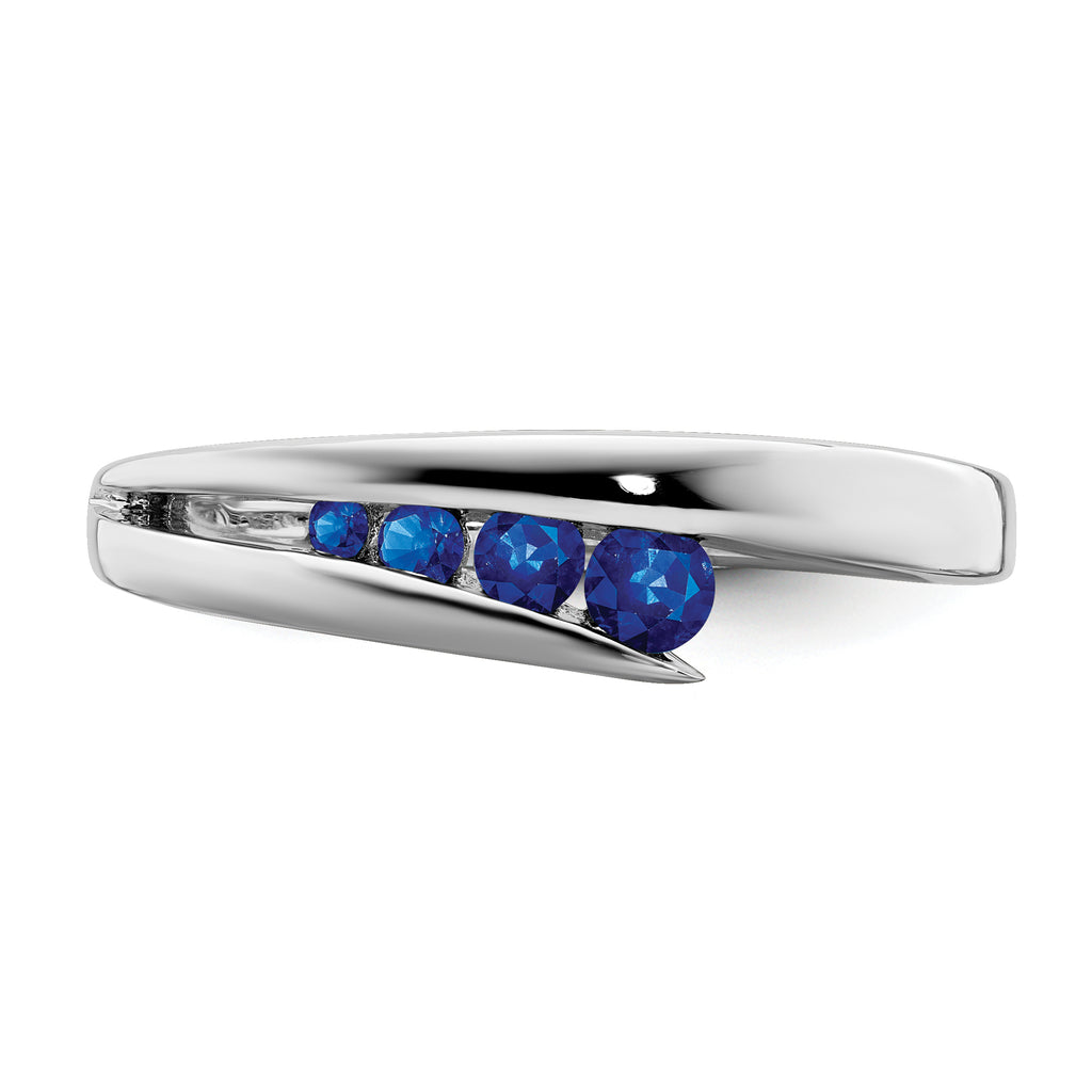 14k White Gold Sapphire 4-stone Ring