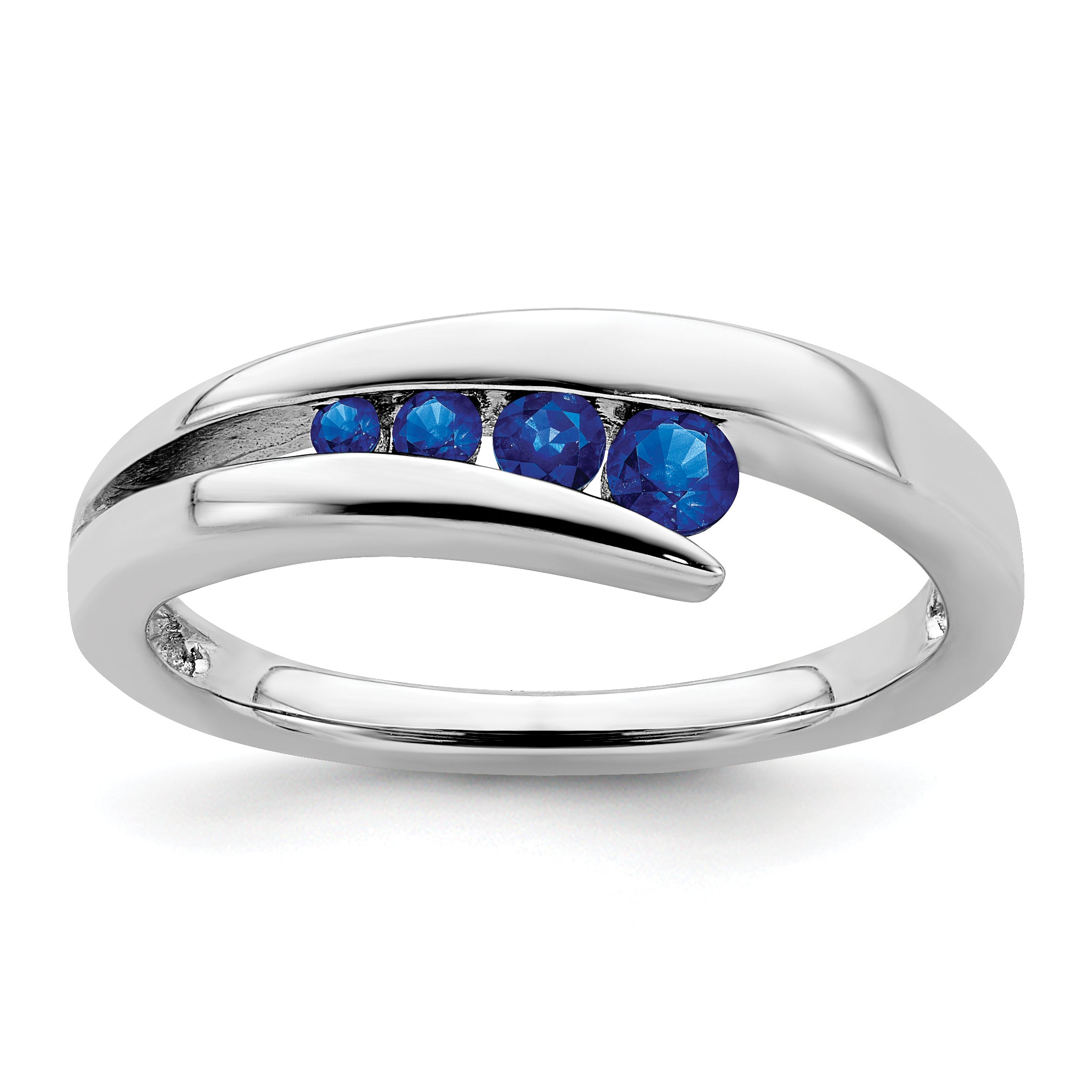 14k White Gold Sapphire 4-stone Ring Main image