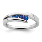 14k White Gold Sapphire 4-stone Ring
