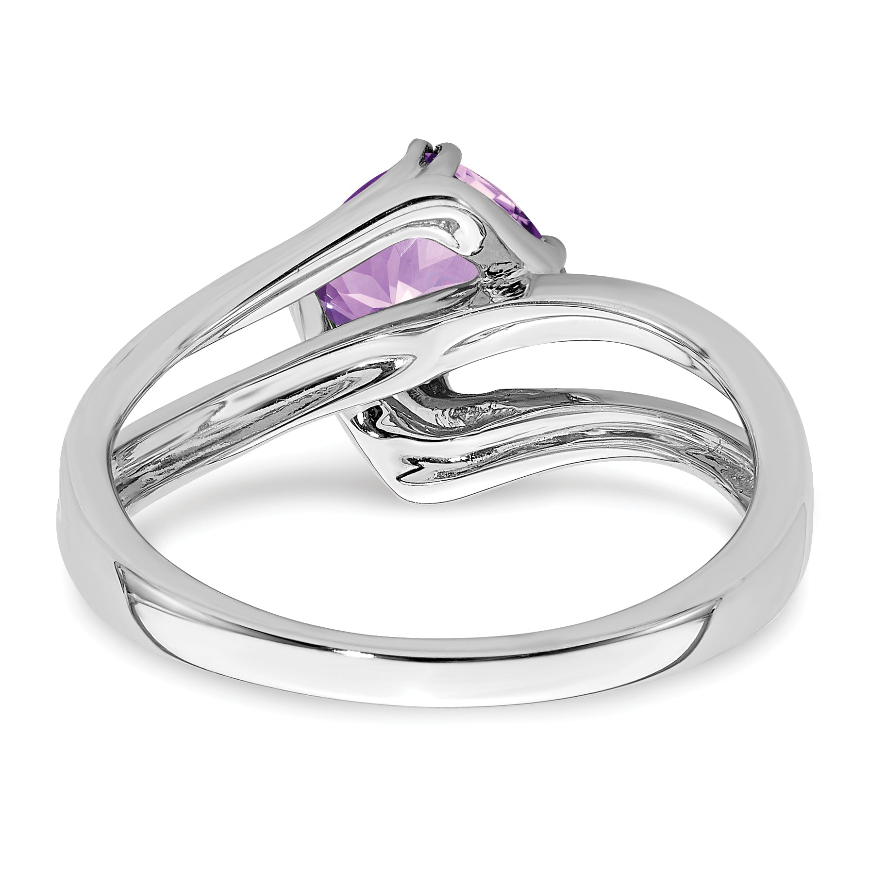 14k White Gold Amethyst and Diamond Ring