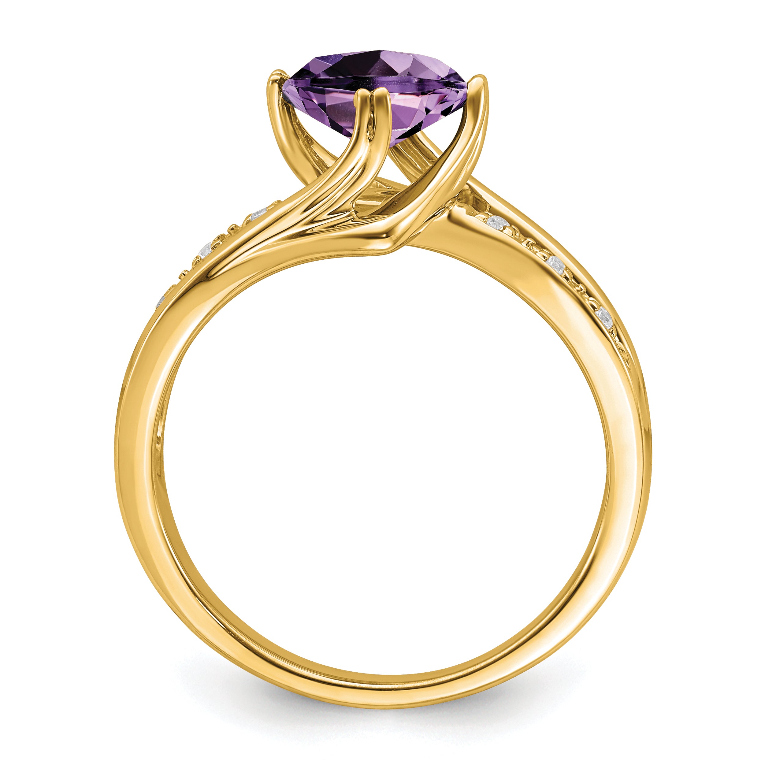 14k Amethyst and Diamond Ring Secondary image
