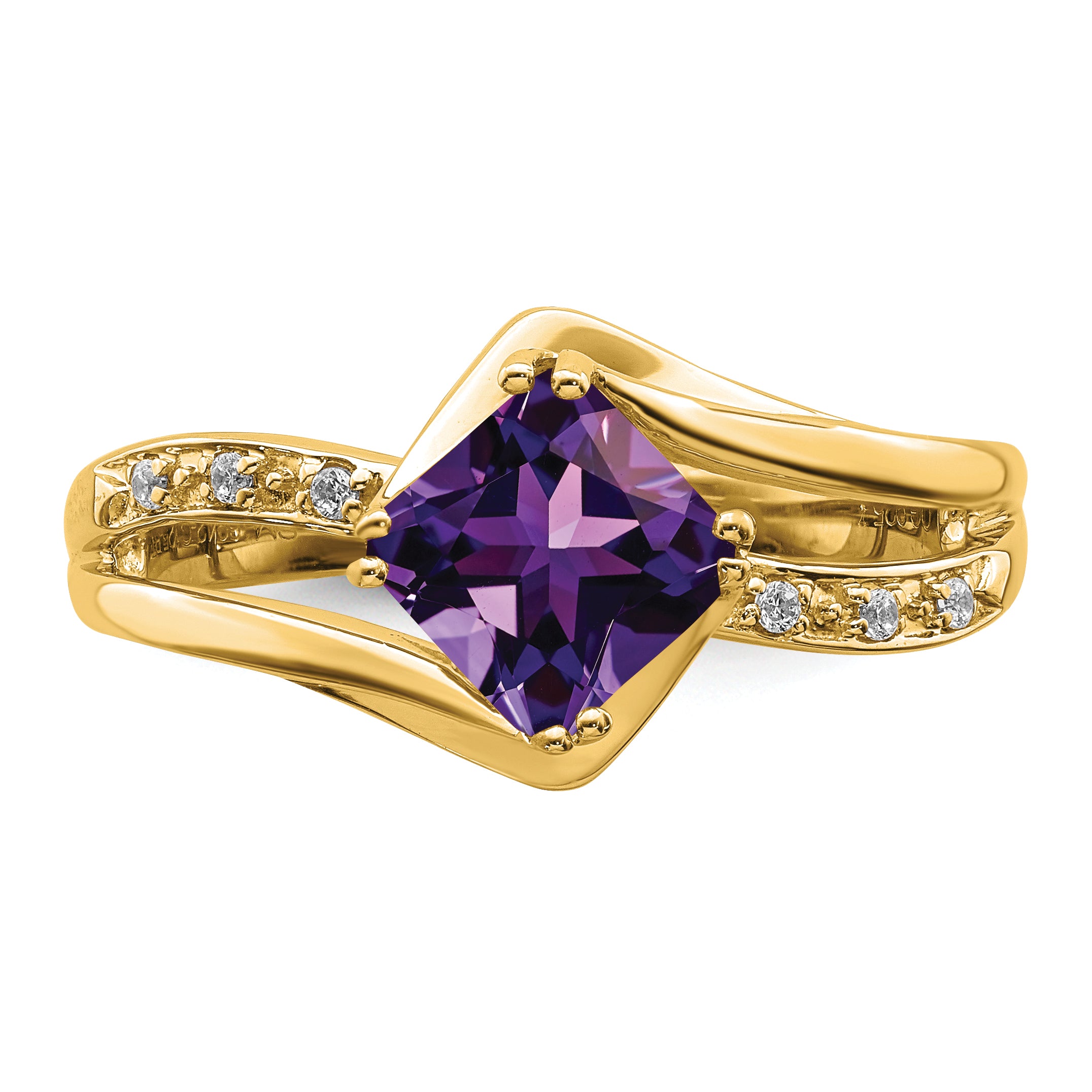 14k Amethyst and Diamond Ring