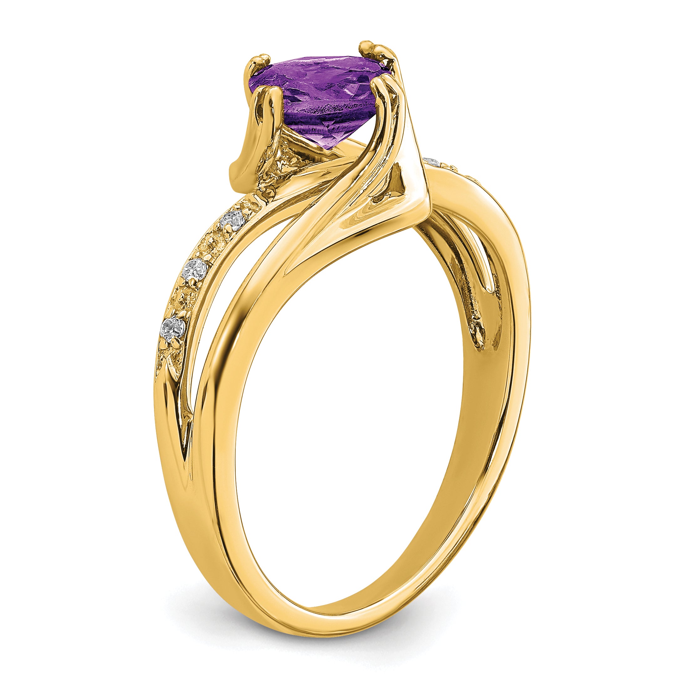14k Amethyst and Diamond Ring