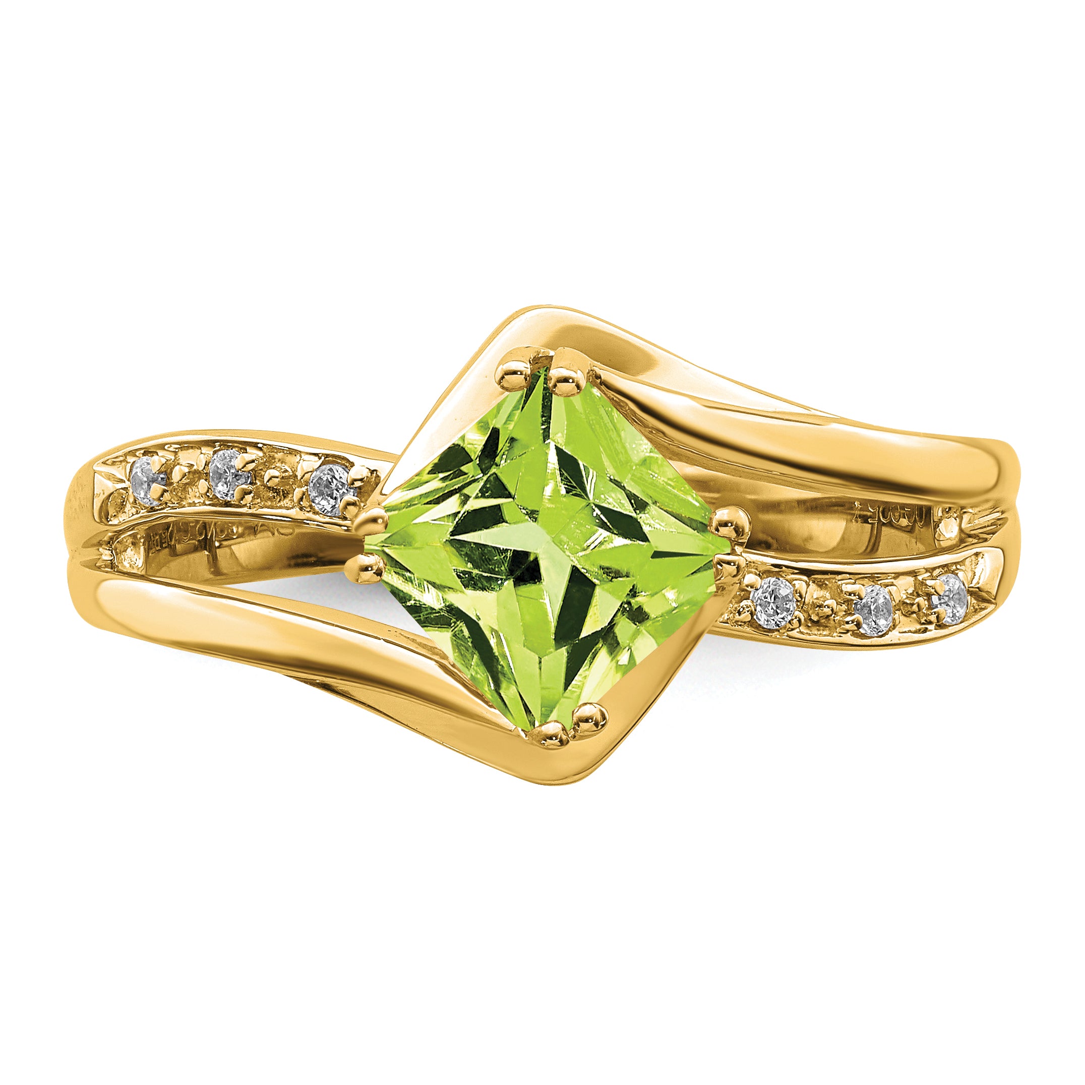 14k Peridot and Diamond Ring