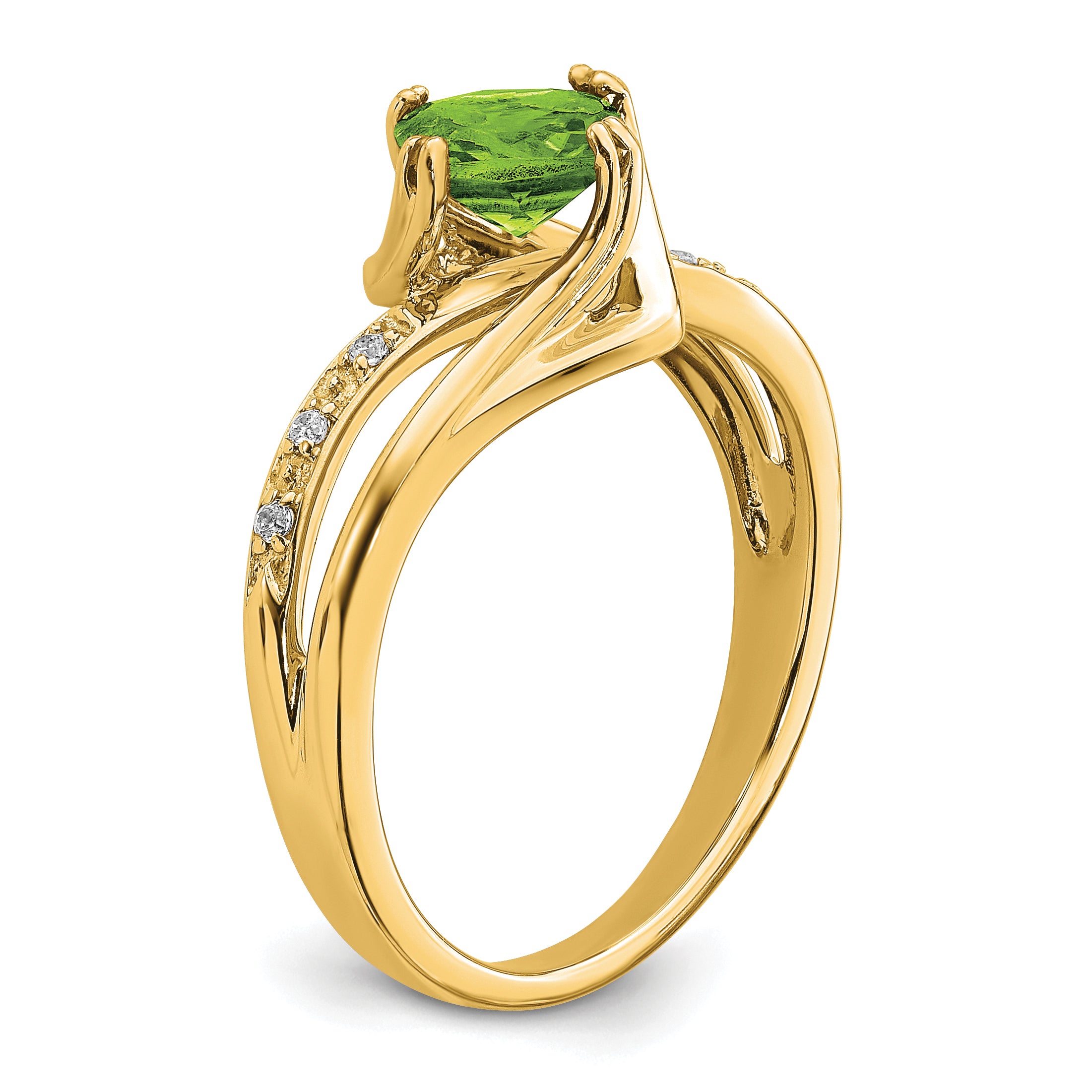 14k Peridot and Diamond Ring