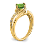 14k Peridot and Diamond Ring