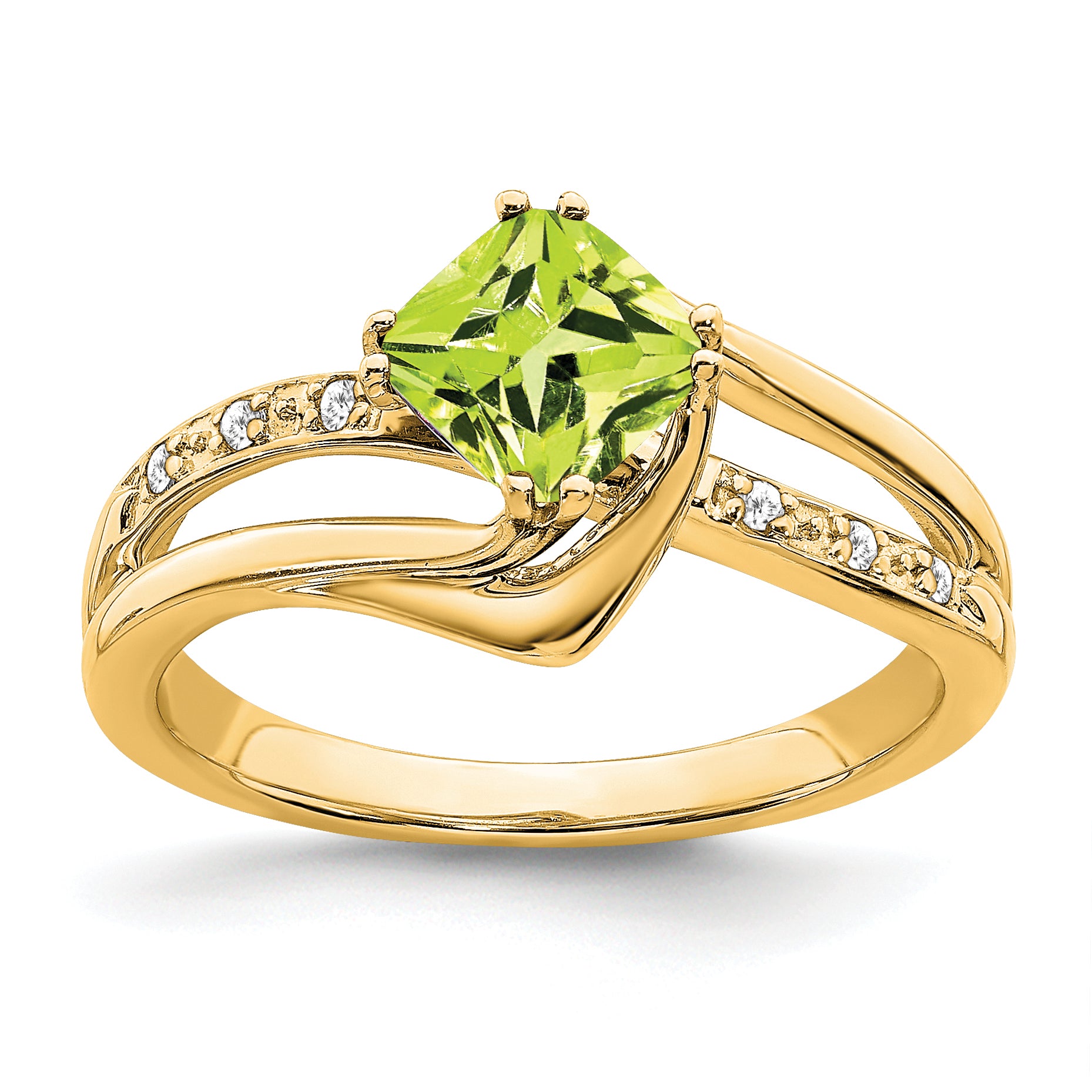 14k Peridot and Diamond Ring Main image