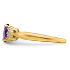 14k Amethyst and Diamond Ring