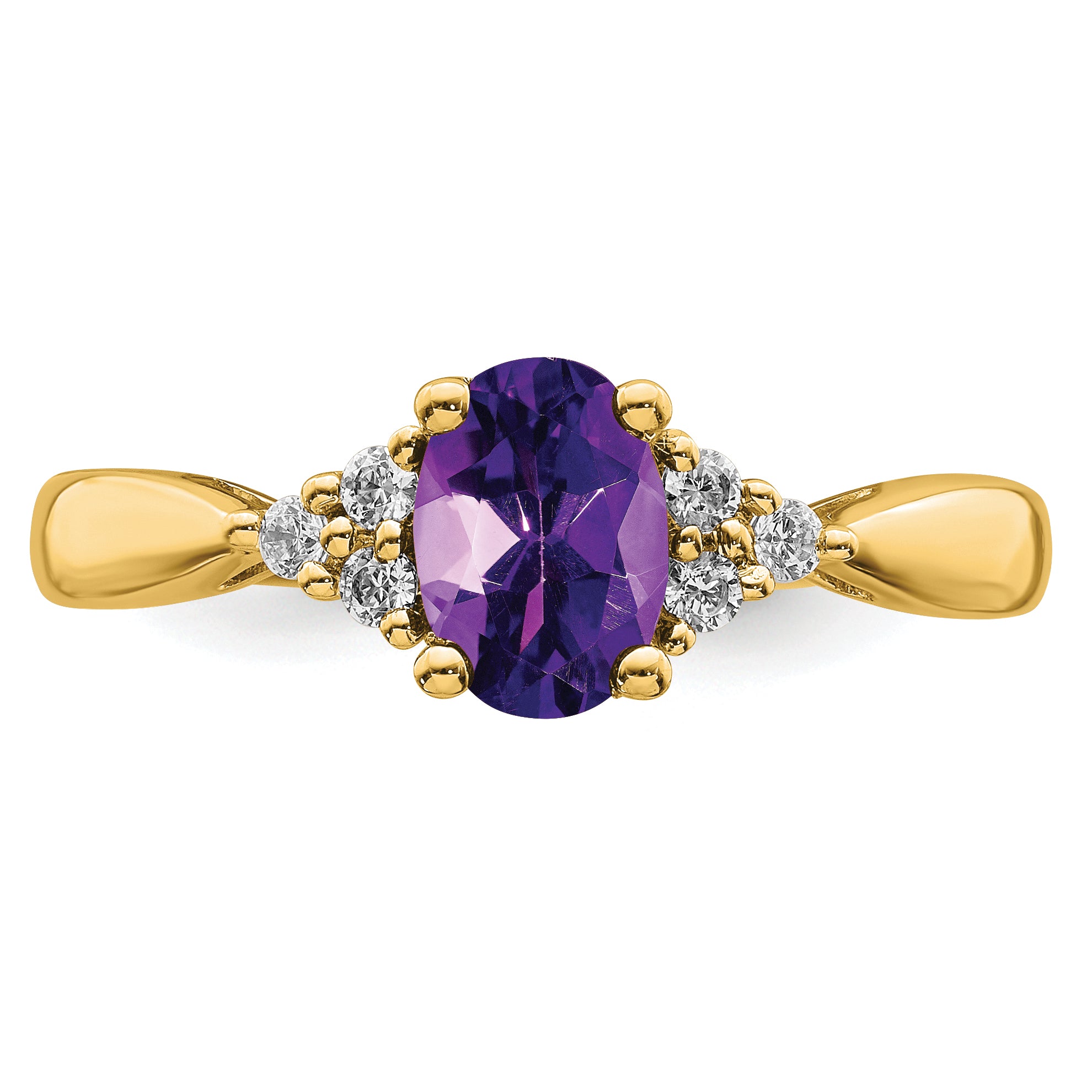 14k Amethyst and Diamond Ring
