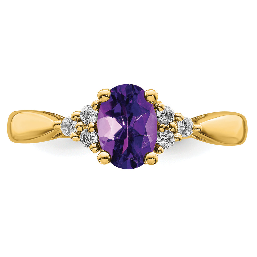 14k Amethyst and Diamond Ring