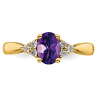 14k Amethyst and Diamond Ring