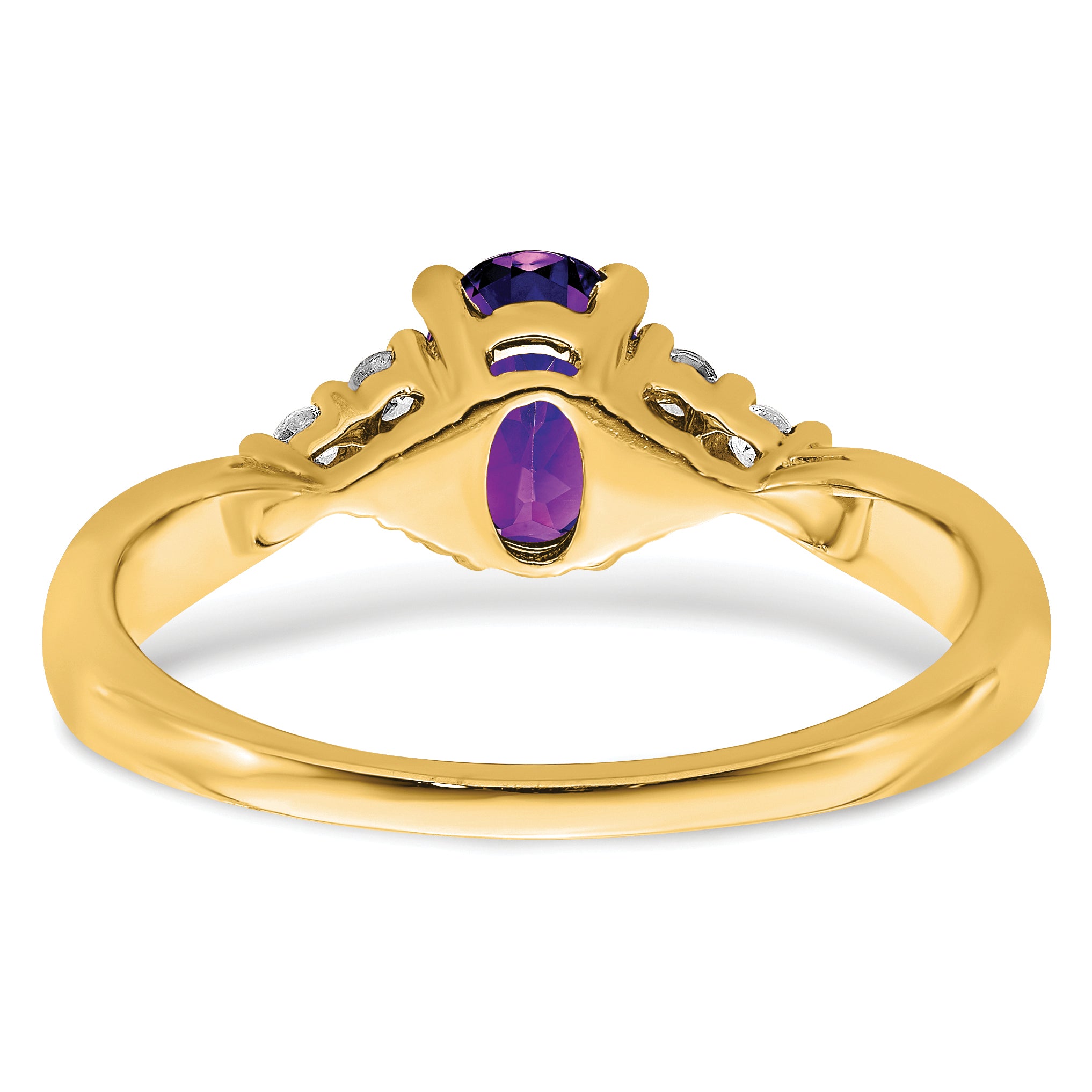 14k Amethyst and Diamond Ring